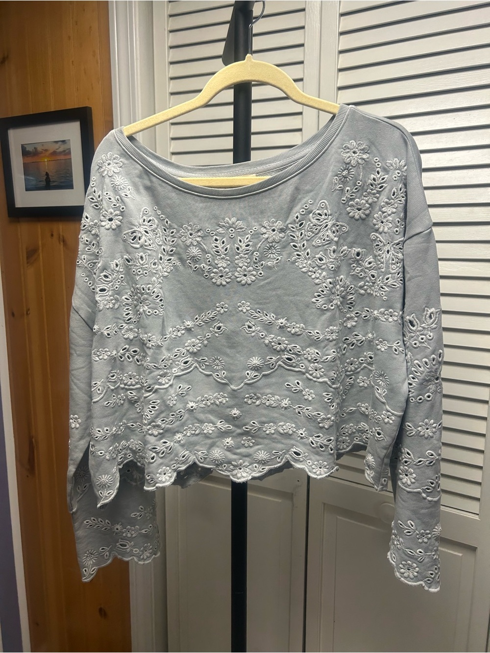 Nwot Iris Embroidered Sweatshirt - Picture 5 of 9